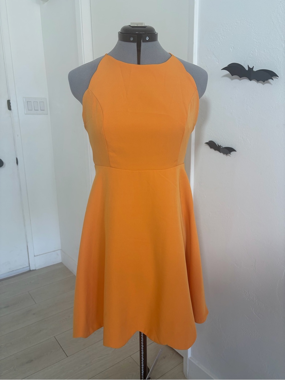 Lulu's Bright Orange Sleeveless Fit & Flare Mini Dress